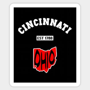 🐱‍👤 Cincinnati Ohio Strong, Black and Red Map, 1788, City Pride Sticker